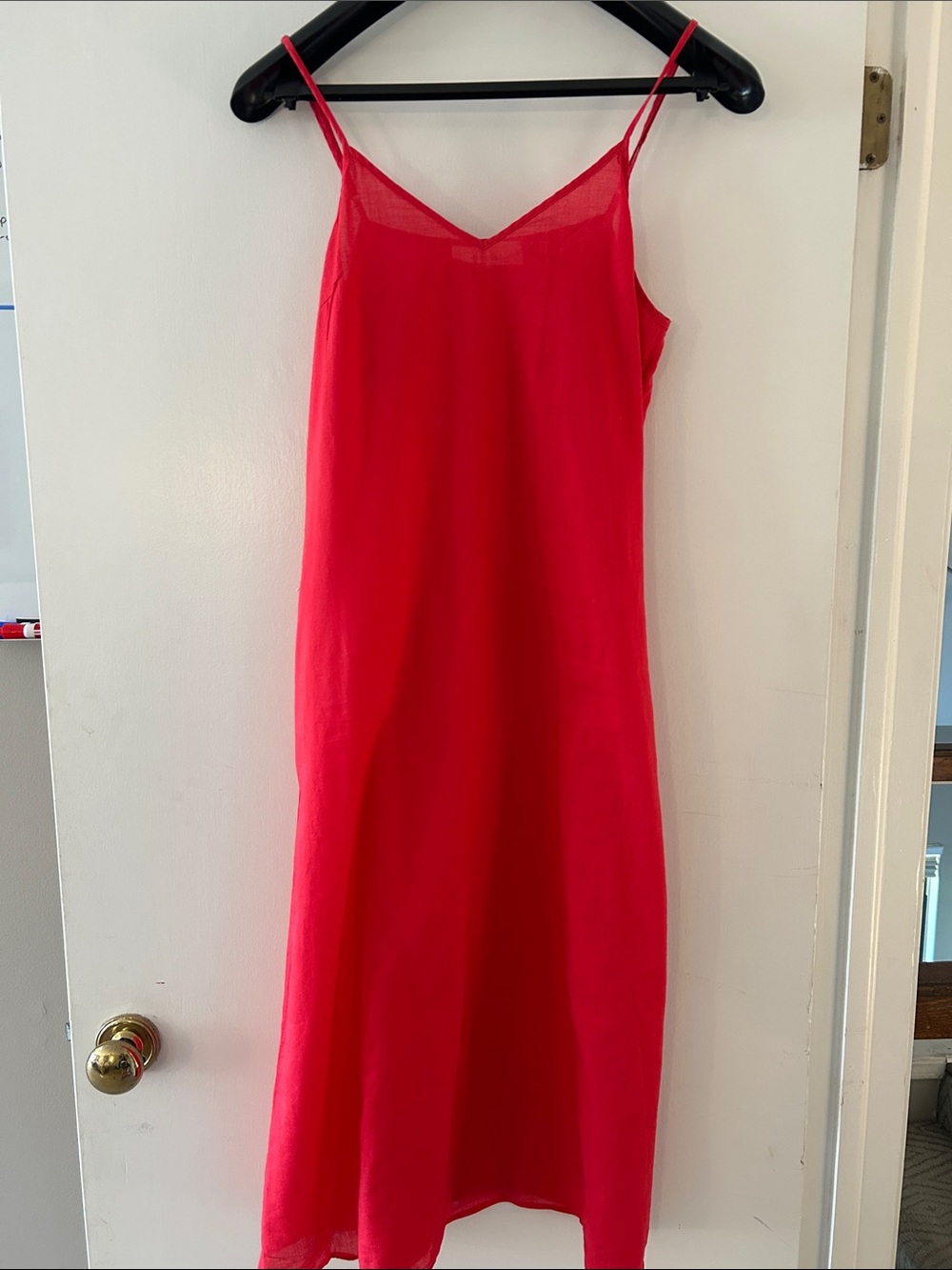 THE GREAT. Derby Dress cherry red with Spaghetti Straps